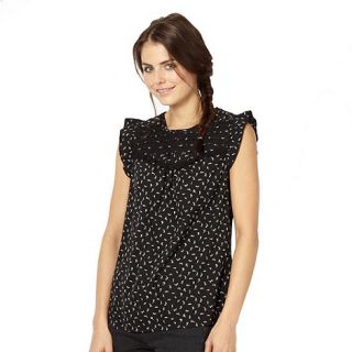 H! by Henry Holland Designer black mini cat patterned top