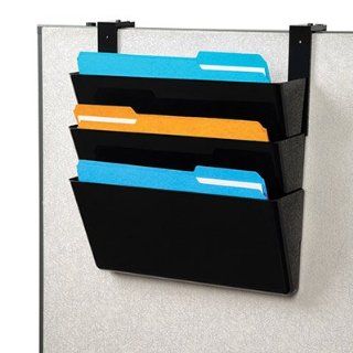 Economy Wall Pockets, Cubicle Hanger and Wall Mounts Incl, 13"W, Black, 3/Set EXP11193 : Hanging Wall Files : Office Products