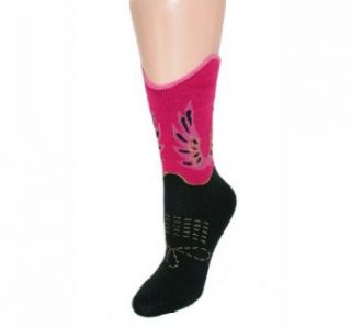 K Bell Women's Cowboy Boots Novelty Socks (Pink) Clothing
