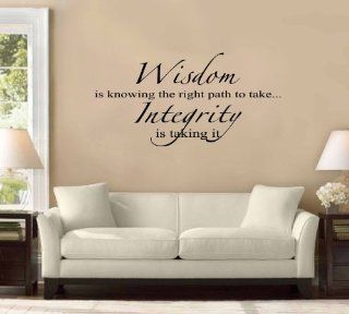 40" Wisdom Is Knowing the Right Path to Take. Integrity Is Taking It. Large Wall Decal Sticker Quote Home Decoration Decor   Wisdom Is Knowing Th Right Path To Take Integrity Is Taking It Vinyl Wall D  
