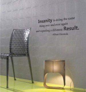 Insanity is doing the same thing over and over again and expecting a different result. Albert Einstein Vinyl wall art Inspirational quotes and saying home decor decal sticker   Dr Einstein