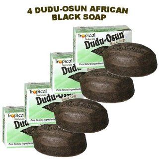 Dudu Osun African Black Soap (100% Pure) 150g Pack of 4 : Bath Soaps : Beauty