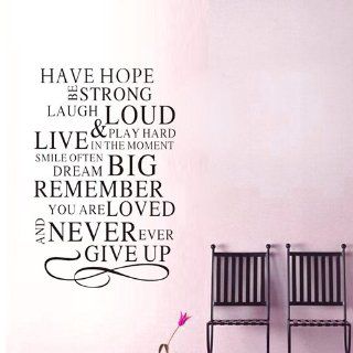 15.7" X 23.6" Have Hope Be Strong Laugh Loud Wall Saying Decal Wall Art Decor Removable Stylish Sticker Mural DIY Vinyl Dcor for Room Home. : Nursery Wall Decor : Baby