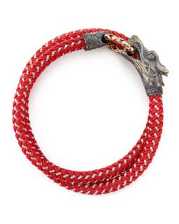 Mens Naga Nylon Cord Wrap Bracelet, Red   John Hardy   Red