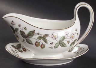 Wedgwood Strawberry Hill Gravy Boat with Attached Underplate, Fine China Dinnerw