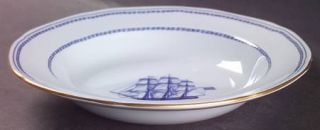 Spode Trade Winds Blue Rim Soup Bowl, Fine China Dinnerware   Blue Bands And Shi