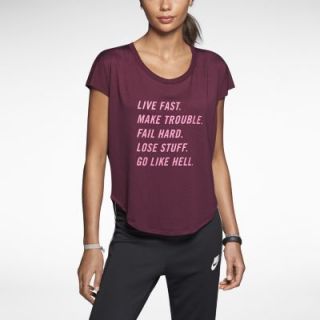 Nike Signal Go Like Hell Womens T Shirt   Deep Garnet