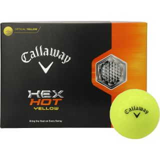 CALLAWAY Hex Hot Yellow Golf Balls   12 Pack, White/magenta/blue