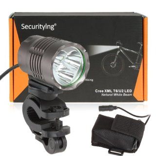 SecurityIng Super Bright 3 x CREE XPG R5 1800Lm 3 Models White LED Bike Lamp, Cree LED Solid Bicycle Light and Powerful Riding Lamp Light with 4400mAh Rechargeable Battery Pack, US Plug Charger Set For Outdoor Hiking, Riding, Camping and Other Activites 