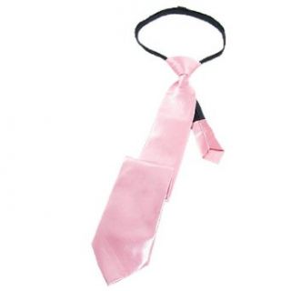 Ladies Pink Pre Tied Adjustable Zipper Up Necktie: Clothing