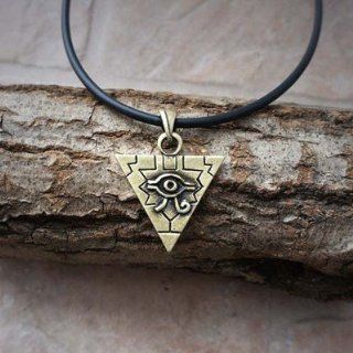 Egyptian Pyramid God All seeing Eye of Horus Ra Udjat Pagan Brass/Pewter Pendant Necklace BRASS PLATED PEWTER: Jewelry