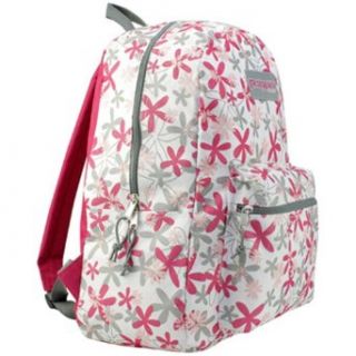 Pink Gray Floral Print Girls School Backpack Book Bag: Wholesale Backpacks: Clothing