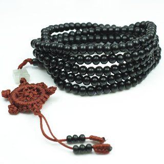 216 Black Sandalwood Wood Wooden Agate Beads Tibet Buddhist Prayer Bracelet Mala Buddha Bangle Necklace Chinese knot: Jewelry