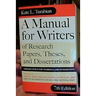 A Manual for Writers of Research Papers, Theses, and Dissertations, Seventh Edition Chicago Style for Students and Researchers (Chicago Guides to Writing, Editing, and Publishing) 9780226823379 Literature Books @