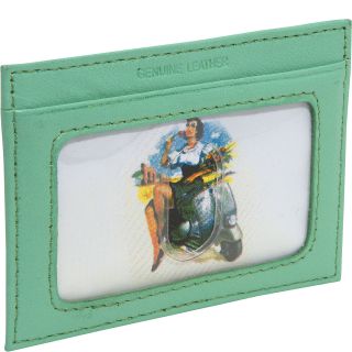Vespa Green Girl On Scooter Credit Card Case