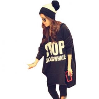 Vobaga Women's Black Cute Spring Sweater Cape Long Sleeve Big Size Tops Dress at  Womens Clothing store