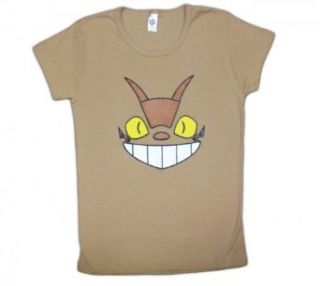 Cheshire Cat Bus   Fitted Baby Doll Tee / Girly T shirt (Medium) Otaku T Shirts: Clothing