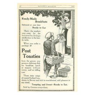 1913 Advertisement Post Toasties Cereal News Boy : Prints : Everything Else