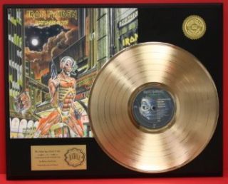 Iron Maiden "Somewhere In Time" 24Kt Gold LP Record LTD Edition Display: Entertainment Collectibles