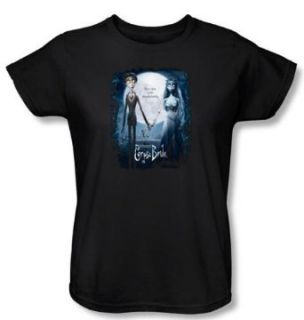 Corpse Bride Ladies T Shirt Warner Bros Movie Poster Black Shirt: Clothing