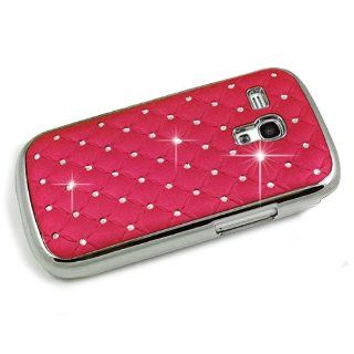 Mavis's Diary Samsung Galaxy S3 Mini hlle Strass Glitzer Schutzhlle Case 3D handgefertigte Bling Strass Kristall Diamant Mit Leder Und Metall Hart Rckseite Schale Tasche Etui Hardcase hartschale Hart Case hllen Protection Case protective cover hand