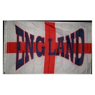 England St. Georg Kreuz Schriftzug England panoramafrmig geschrieben Fahne Flagge 1,50 x 0,90   FRIP  Versand: Garten