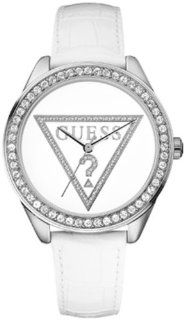 GUESS Damen Armbanduhr Mini Triangle Analog Quarz Leder W65006L1: Uhren