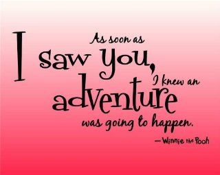Design with Vinyl Design 204 As Soon As I Saw You Winnie The Pooh Quote Home Decor Sticker, 15 Inch By 20 Inch, Black: Home Improvement