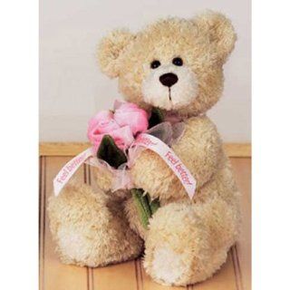 Gund Plush Bear with Flowers   Feel Better Get Well Soon, 10 Inches: Toys & Games