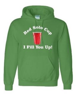 Adult Irish Green Red Solo Cup I Fill You Up Hooded Sweatshirt Hoodie   XL: Clothing