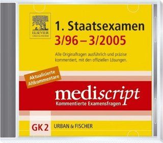 Mediscript, Kommentierte Examensfragen, GK 2, CD ROMs : 1. Staatsexamen 3/96 3/2005, 1 CD ROM Alle Originalfragen ausfhrlich und przise kommentiert, mit den offiziellen Lsungen. Fr Windows NT, 2000, XP. Aktualisierte Altkommentare. Dieses Produkt ist d