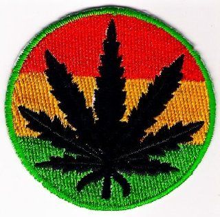 Marihuana Blatt Lassen Reggae stickte Eisen auf Flecken Eisen on Symbol Logo Stickerei: Auto