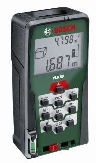 Bosch PLR 50 Laser Entfernungsmesser + Schutztasche (0,05 50 m Messbereich, +/  2 mm Messgenauigkeit): Baumarkt