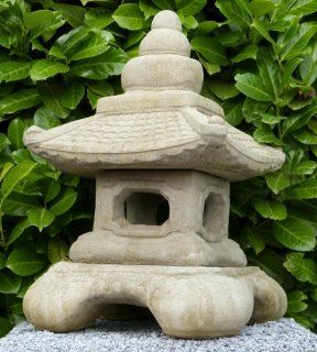 Steinfigur   Chinesische Lampe   3 teilig   Steinguss fr Haus und Garten: Garten