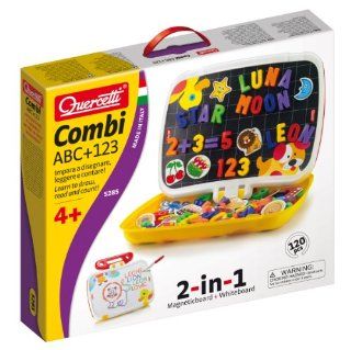 Quercetti 5285   Magneta Combi ABC und 123 magnetische Zahlen und Buchstaben mit Zeichenflche: Spielzeug