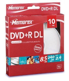 Memorex Double Layer DVD+R 2.4x 8.5GB 10er Pack Cakebox: Computer & Zubehr