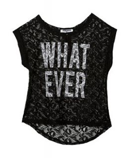 Teens Black Whatever Lace T Shirt