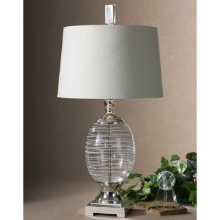 Uttermost Pateros Clear Glass Swirl and Metal Table Lamp  