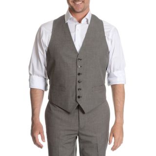 Tommy Hilfiger Mens Black/ White Trim Fit Suit Separate Vest