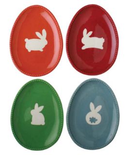 Tag Bunny Appetizer Plates   Set of 4