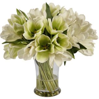 Jane Seymour White Tulips Silk Flower Arrangement   Silk Flowers