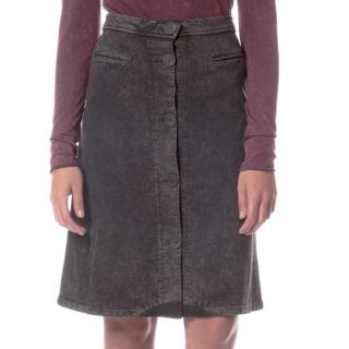 AtoZ Womens Black Button Front A line Skirt