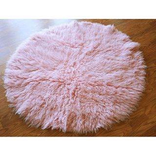 nuLOOM Alexa Standard Pink Flokati New Zealand Wool Shag Rug (5 Round