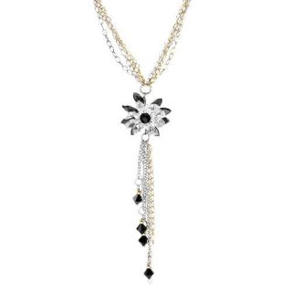 DV Italy Sterling Silver Crystal and CZ Cluster Pendant  
