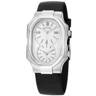 Philip Stein Womens 2 NCW RB Signature White Dial Black Rubber