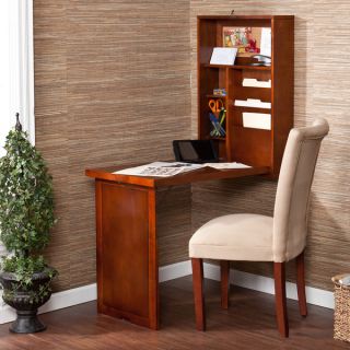 Upton Home Murphy Walnut Fold out Convertible Desk   12642582