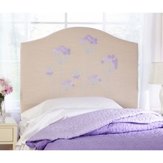 Simple Living Embroidered Floral Upholstered Queen Headboard