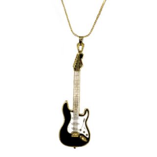 Harmony Jewelry Fender Stratocaster Necklace in Gold and Black