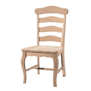 Unfinished Solid Parawood Country French Dining Chair (Set of 2