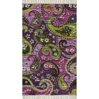 Flatweave Maria Purple/ Multi Paisley Rug (18 x 30)  
